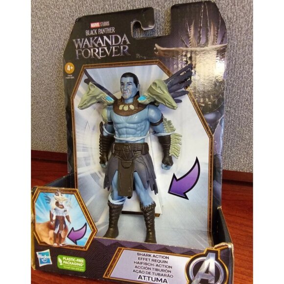 Black Panther ATTUMA Wakanda Forever SHARK Action Figure 6" - Picture 1 of 2